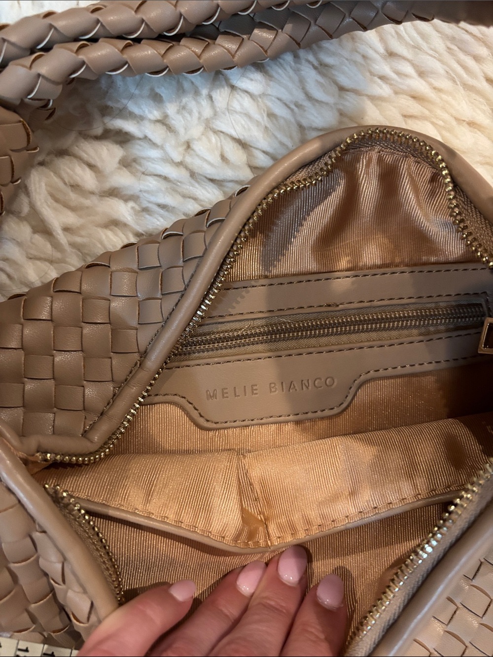Melie Bianco Brigitte Large Satchel - Light Sand - Picture 7 of 7